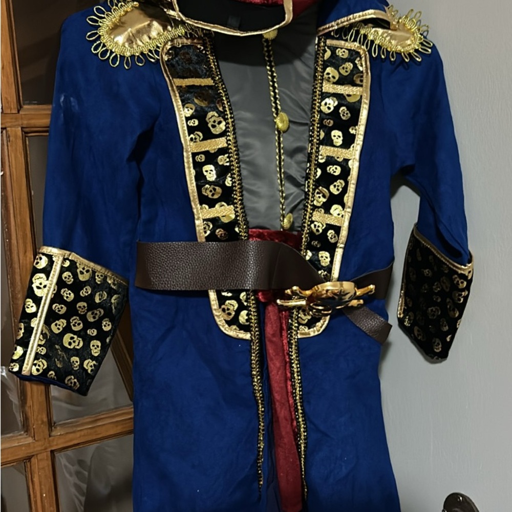 Blue and Gold Pirate Costume with Belt